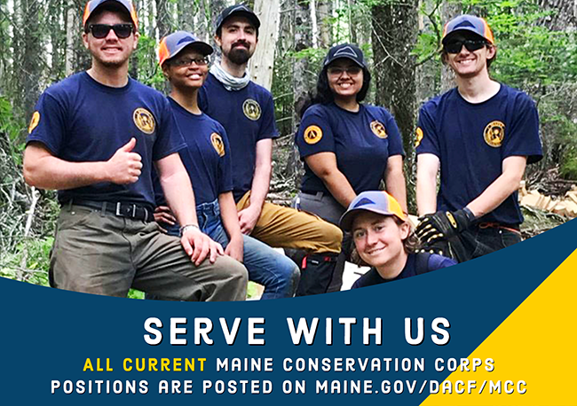 Maine Conservation Corps 'Serve With Us' photo.