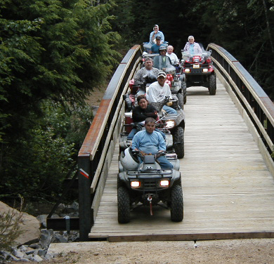 ATVs on the Sinclair bridge.