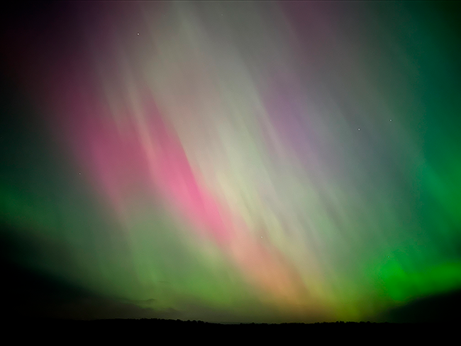 The Northern Lights as seen from Reid State Park on May 10. Photo by Haylee Parsons, Park Manager.