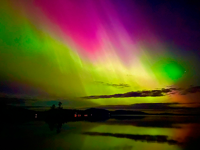 The Northern Lights over Lily Bay State Park. Photo by Park Manager Brian Fay.