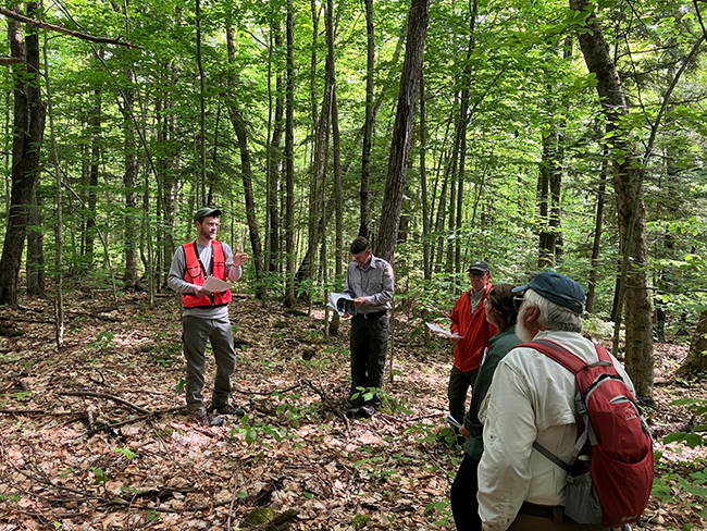 Maine Bureau of Parks and Lands foresters Nick McDougal and Stephen Richardson at Kennebec Highlands.