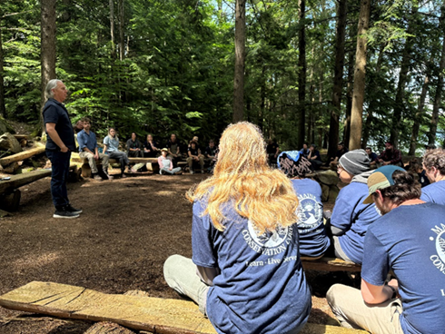 John Bear Mitchell storytelling session with the MCC crews on June 13, 2024.