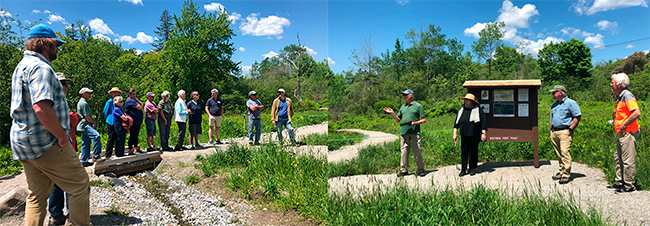 Speakers and the townspeople gather for the opening of the Town trail to Fort St. Georges State Historic Site.