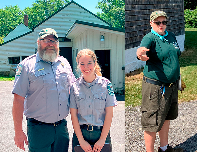 Bradbury Mt. State Park Manager Chris Silsbee and CRA Elinore Kosak, and Fort Edgecomb Manager Liz Seaton.