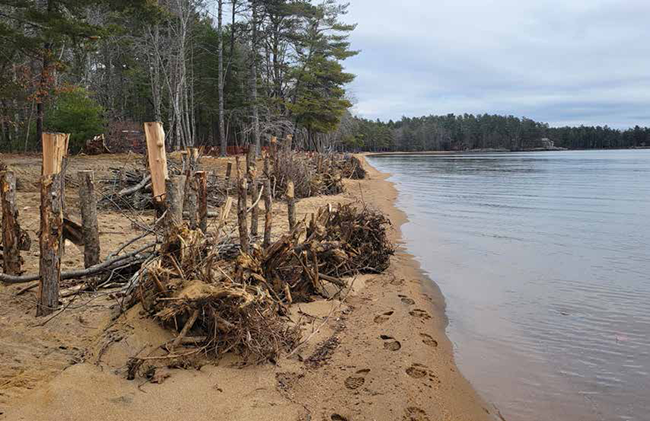 Shoreline stabilization at Sebago Lake State Park