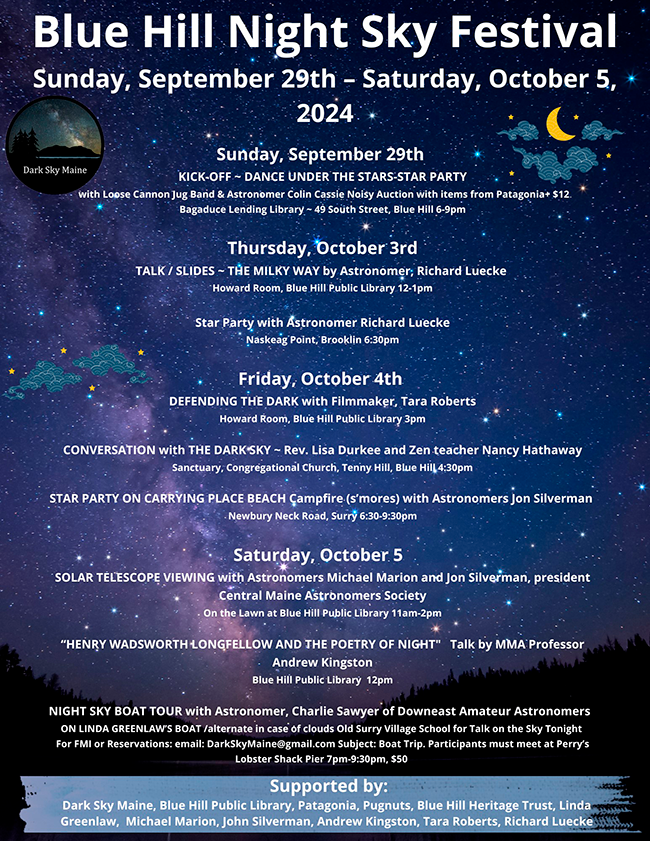 Blue Hill Night Sky Festival poster.