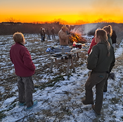 Winter Solstice Walk gathering at Kettle Cove State Park, Maine.