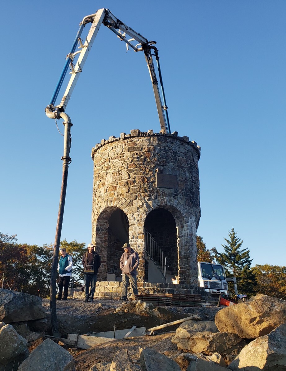 Improvements at the summit of Mount Battie.