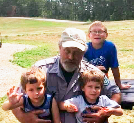 Wayne Harriman with his grandchildren.