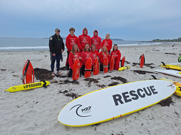 Maine State Park Lifeguards at Popham Beach with Lifeguard Supervisor Sean Vaillancourt.