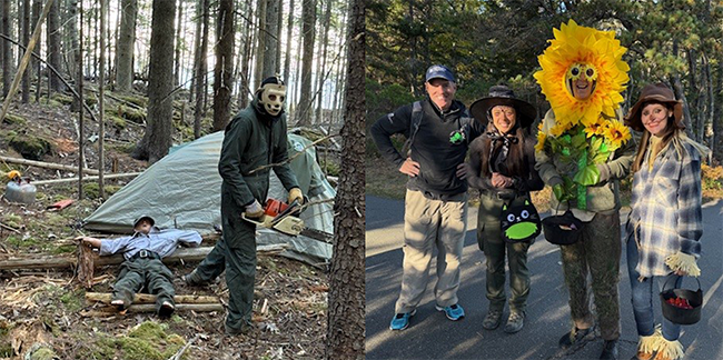 Park staff dressed up at Reid State Park's Spooktacular Haunted Beach.