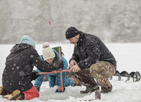 family ice fishing
