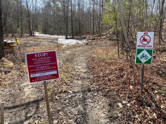 closed ATV trail sign