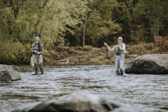 two anglers in river