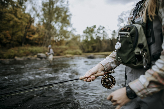 Fly Fishing on River