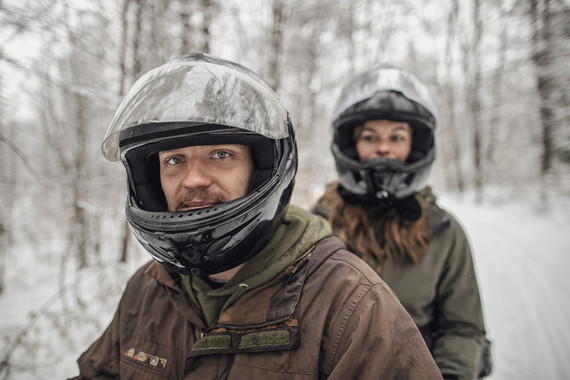 two snowmobilers