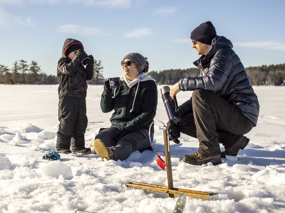 family ice fishing