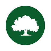 A green and white tree icon