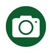 A green and white camera icon