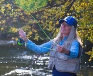 A person fly fishing