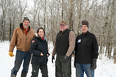 A group of community scientists in winter.