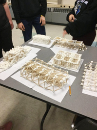 Bridges students made out of toothpicks and mini marshmallows.