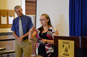 Kailey Ouellette, Citizenship Youth award recipient and Conrad Strack, Co-Chair of the Commission for the Deaf, Hard of Hearing and Late Deafened