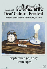 Annual 26th Deaf Culture Festival, Mackworth Island, Falmouth, Maine, September 30, 2017, 9am-4pm