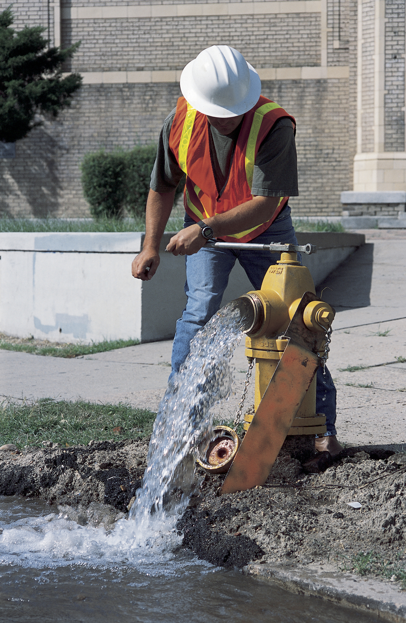 Water utility worker