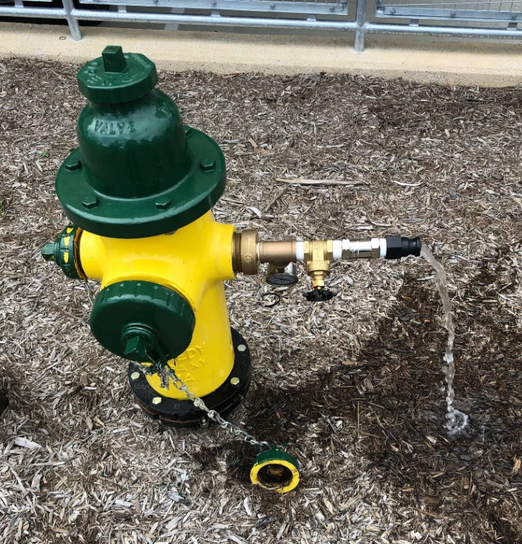 Hydrant with sampler attached