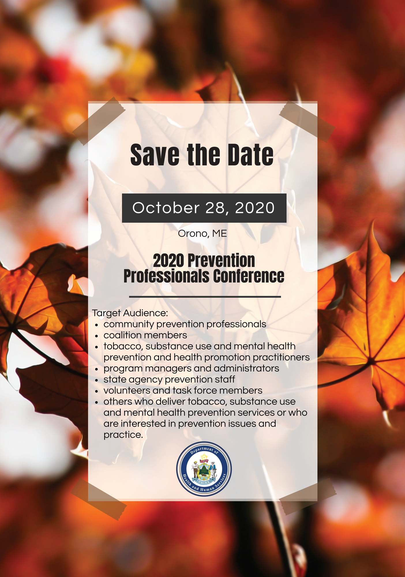 2020 Prevention professionals Conference - Save the Date
