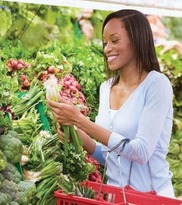 Woman shopping for veggies