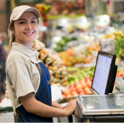 cashier at supermarket