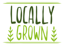 Picture with the words "locally grown"
