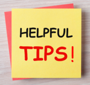 Sticky that reads helpful tips