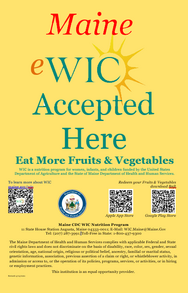 Yellow poster WIC Accepted Here