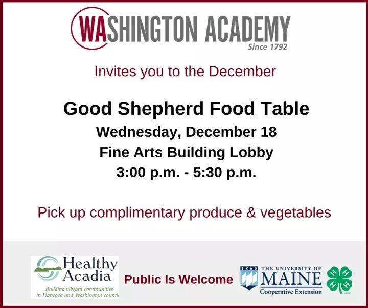 Washington Academy Good Shepherd Food Table