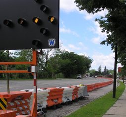 Construction activity on an Ann Arbor roadway