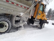City snow plow truck