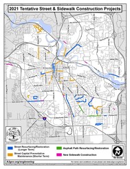 2021 Planned Street-Sidewalk Construction Map