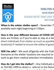 Washtenaw County 2022-2023 Warming Shelters Flyer