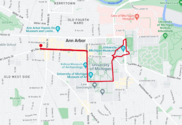 Ann Arbor Marathon October 2023 Route Map