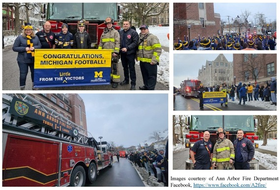 Ann Arbor Fire Department at the U-M National Championship Parade 2024