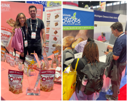 Chunk Nibbles representatives pose with their Best in Show award and the Dairy Guild receives an award at the NRA show