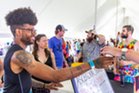 Michigan brewers guild festival with patrons of event smiling