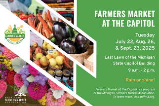 2025 Farmers Market at the Capitol Save the Date Graphic