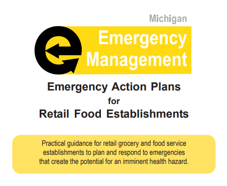 Image of cover of MDARD emergency action plan for food establishments