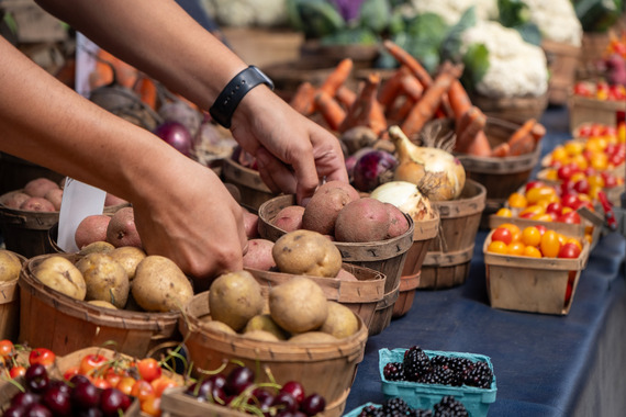 Photograph of produce for sale at a farmers market