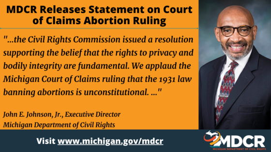 MDCR Statement on Court of Claims Abortion Ruling