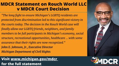 MDCR Statement on Rouch World LLC v Michigan Department of Civil Rights